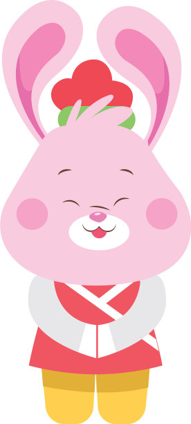 卡通兔子图标平面设计图片下载