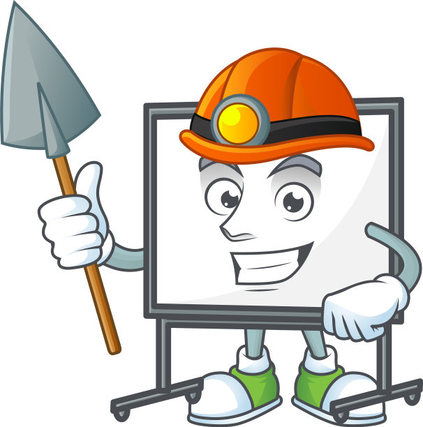 矿工白板卡通人物与吉祥物图片下载