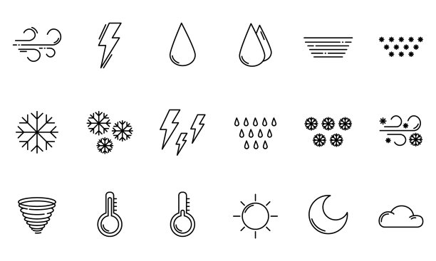 天气轮廓图标图片下载