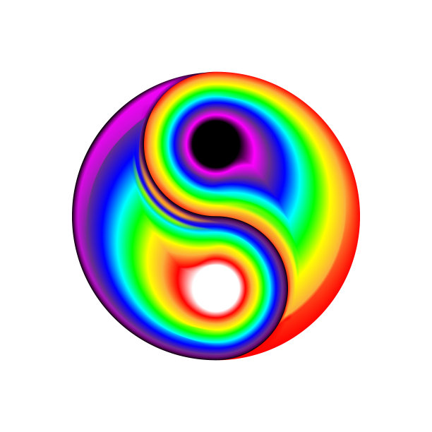 概念彩虹平面符号阴阳数码图片下载