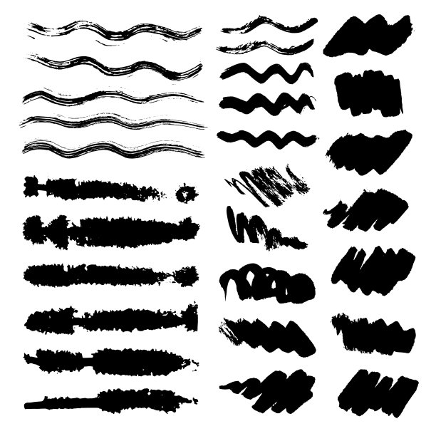 文本字段的笔触笔刷集图片下载