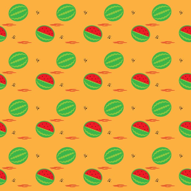 西瓜果实无缝图案图片下载