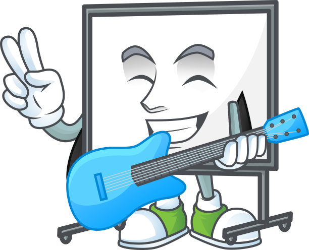 配吉他白板卡通人物配图片下载