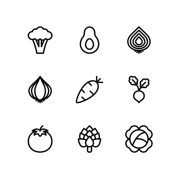 蔬菜线图标设置轮廓样式图片下载