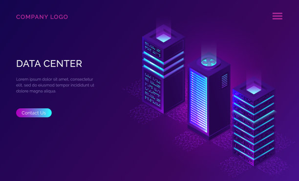 数据中心等距概念服务器机架图标图片下载