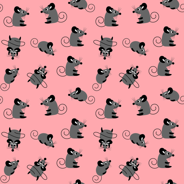 无缝图案与可爱的卡通老鼠图片下载
