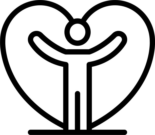 男人保持奖金心图标轮廓风格图片下载