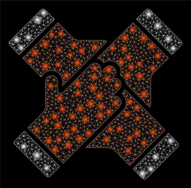 耀斑网格2d协作手与耀斑点图片下载