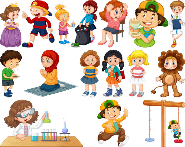 收集孩子们的玩耍和表演图片下载