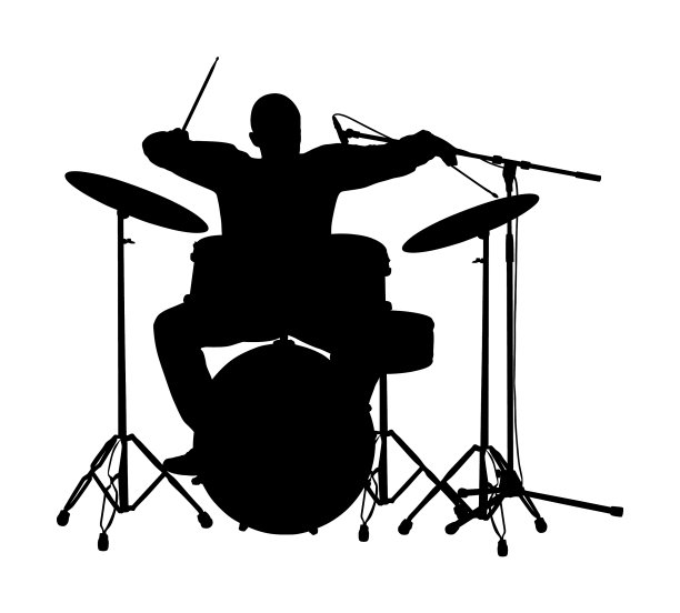 摇滚鼓手剪影音乐活动图片下载