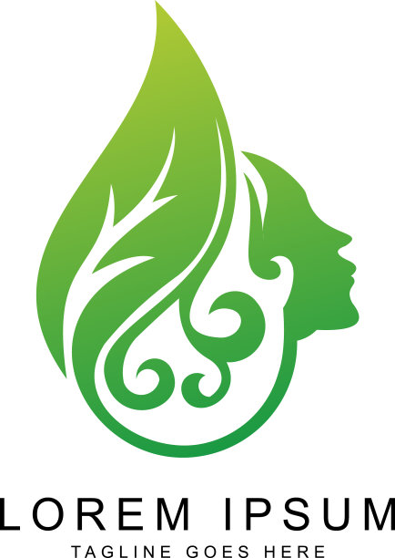 叶子和脸标志模板图片下载