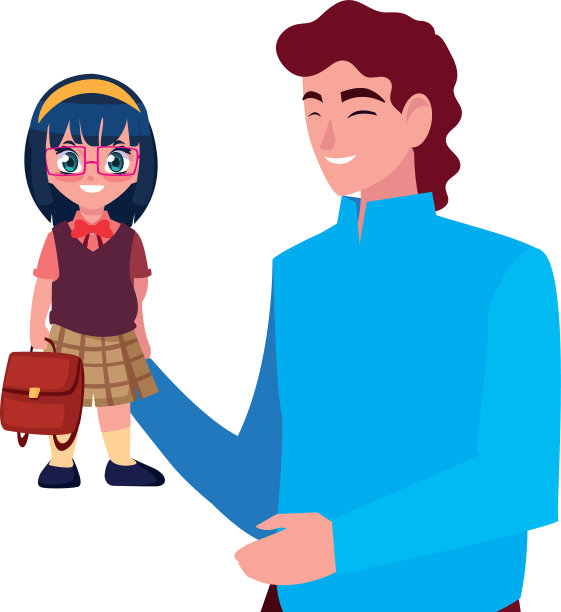 爸爸带着女学生回学校了图片下载