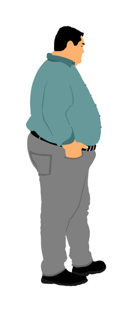 胖子是担心健康的超重的人图片下载