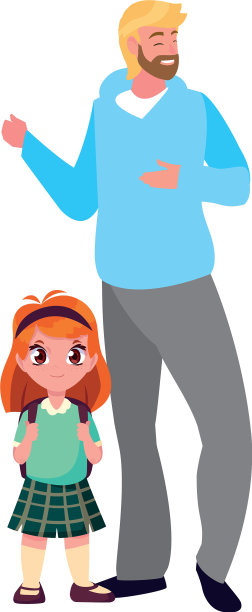 爸爸带着女学生回学校了图片下载