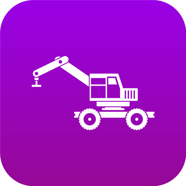 起重机卡车图标数字紫色图片下载