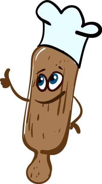 可爱的擀面杖在白色的背景图片下载