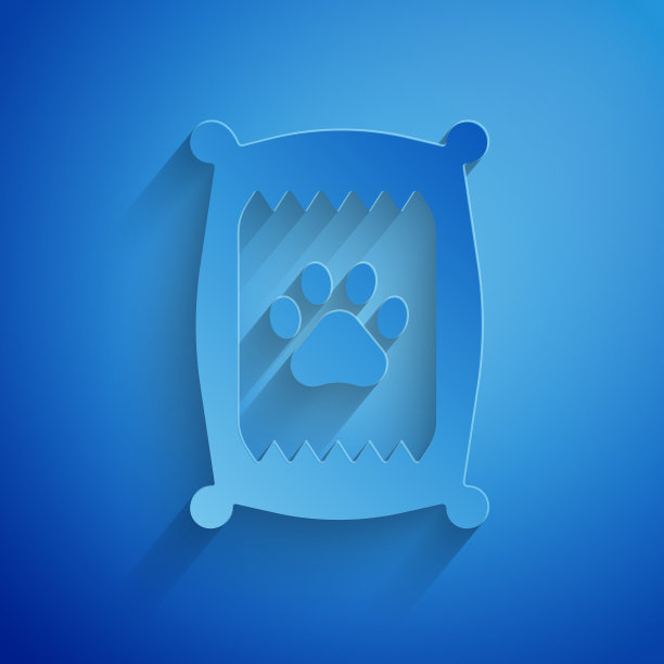 切纸袋装狗粮图标隔离上图片下载