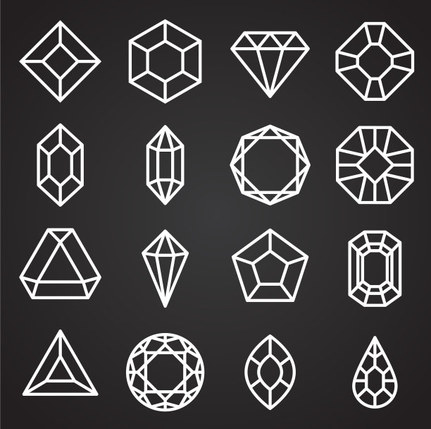 宝石图标设置在背景图形和图片下载