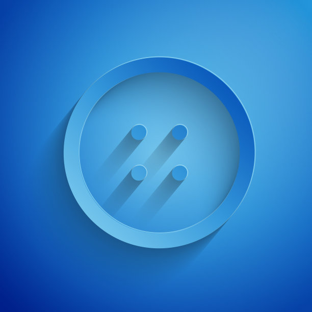 裁纸缝制纽扣为衣服图标隔离图片下载