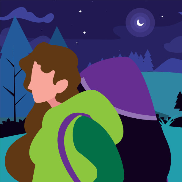 人在田野里徒步森林图片下载