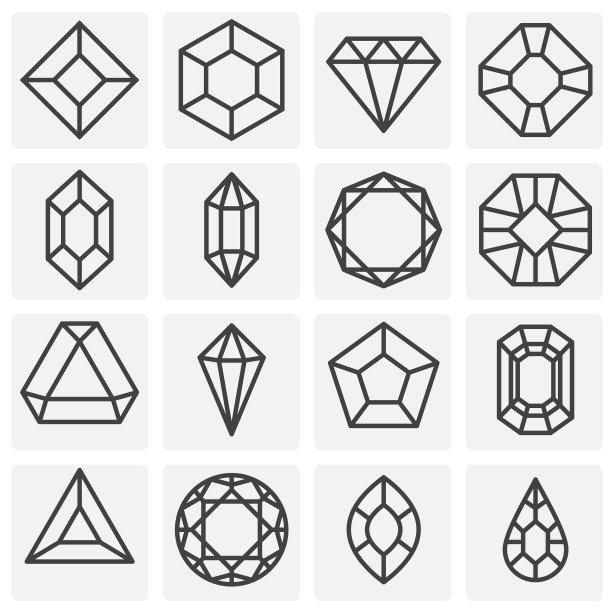 宝石图标设置在背景图形和图片下载