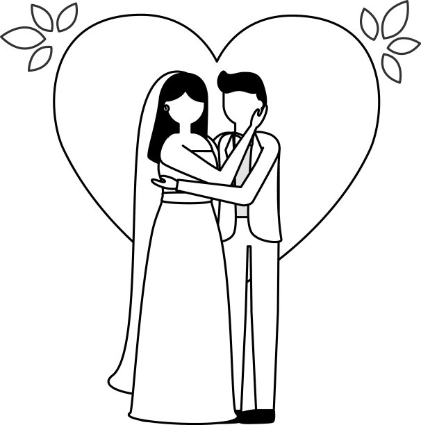 新人结婚，新人相爱心图片下载