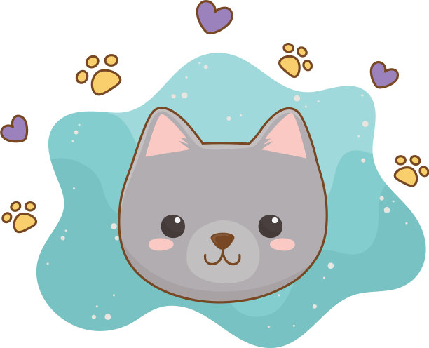 孤立猫卡通设计图片下载