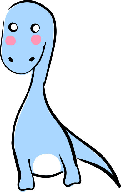 白色背景上可爱的小迷惑龙图片下载