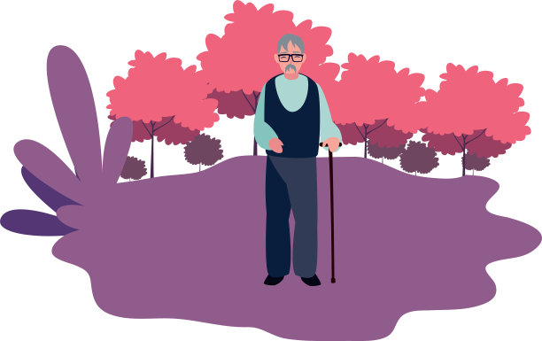 可爱的爷爷站在门口图片下载