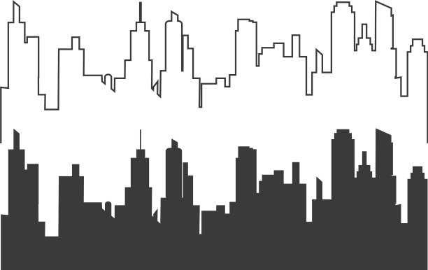 城市天际线轮廓图片下载