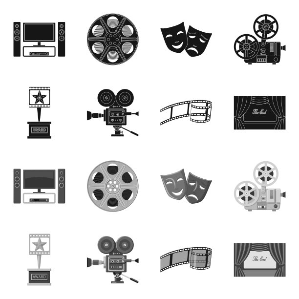 设计电视和电影图标图片下载