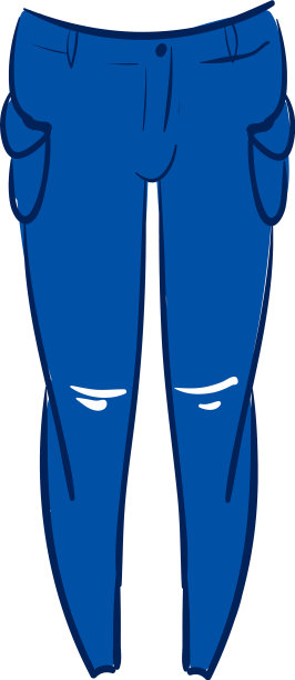 白色背景的蓝色牛仔裤图片下载