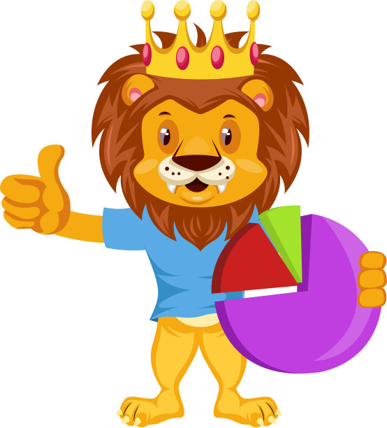 狮子与分析在白色背景图片下载