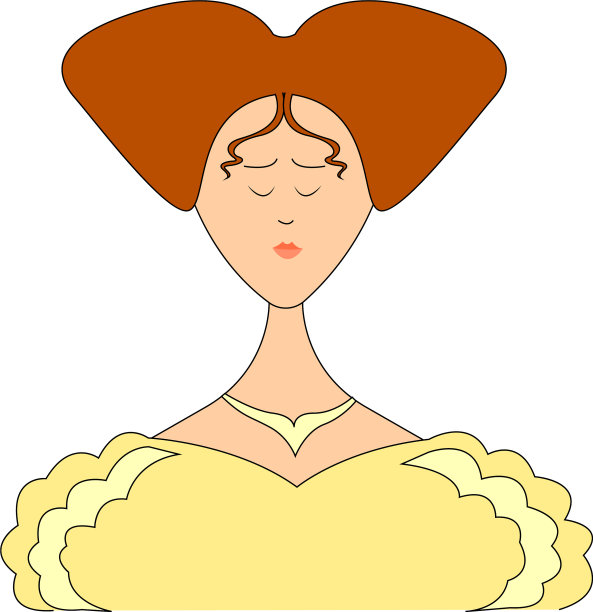 白底黄裙的女士图片下载