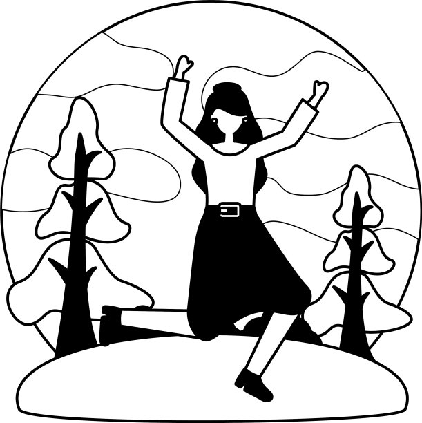 在户外庆祝的女人图片下载