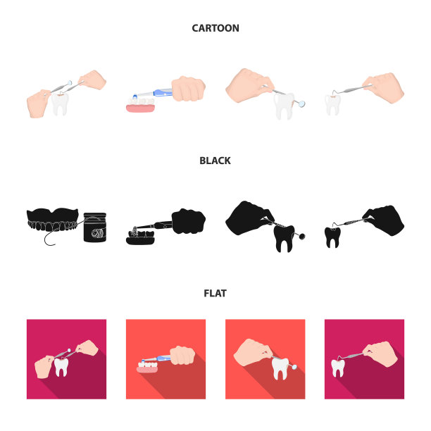 牙齿和快乐的象征集图片下载