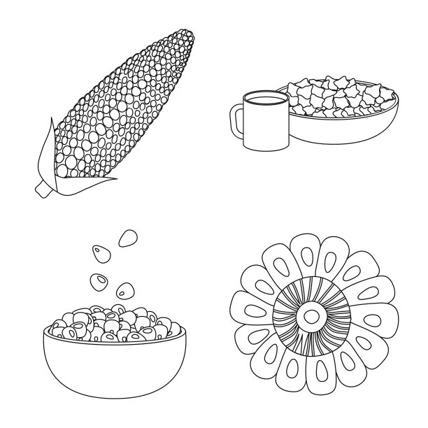 孤立的对象农场和作物图标收集图片下载
