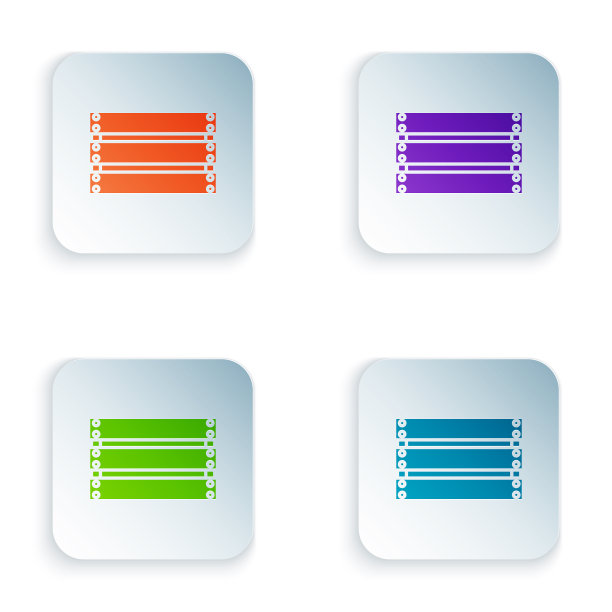 彩色木盒子图标孤立在白色背景图片下载