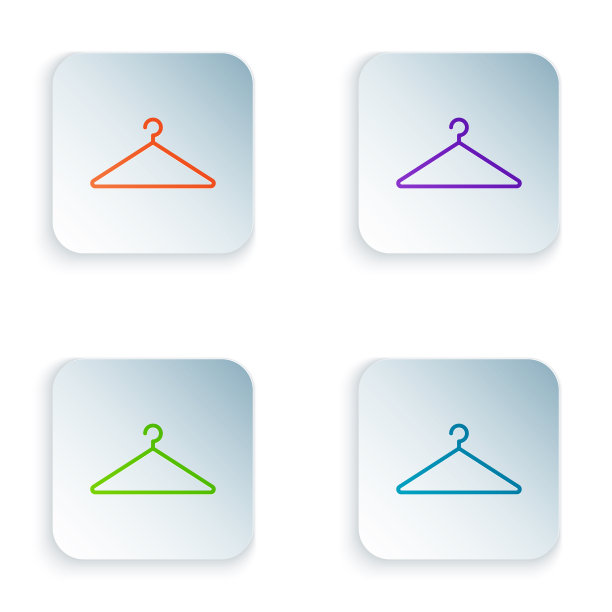 颜色衣架衣柜图标孤立在白色图片下载