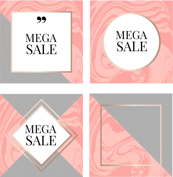 模板框方流艺术黄金时尚图片下载