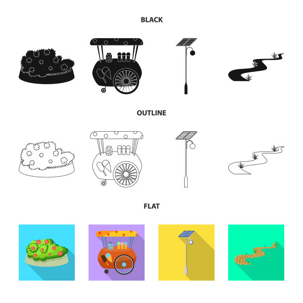 设计城市和街道图标集合图片下载