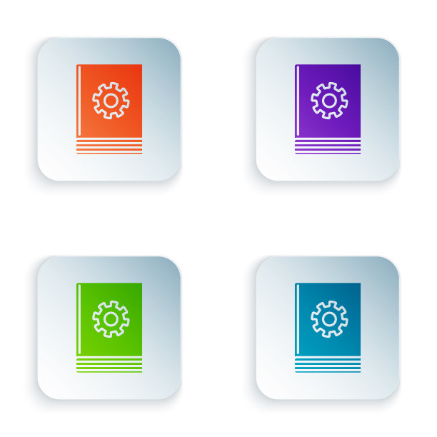 颜色用户手册图标隔离在白色图片下载