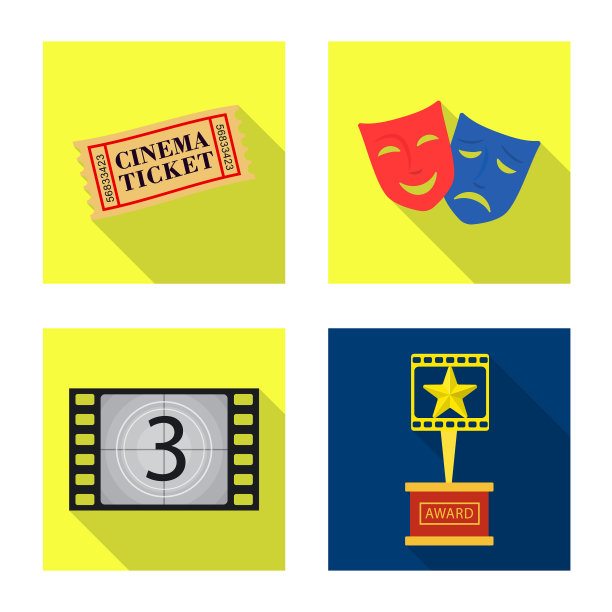 设计电视和电影标志集图片下载