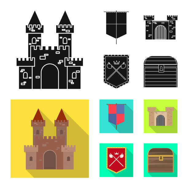 孤立对象旧的和文化的图标集图片下载