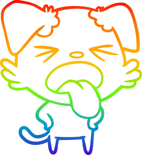 彩虹渐变线画卡通恶心图片下载