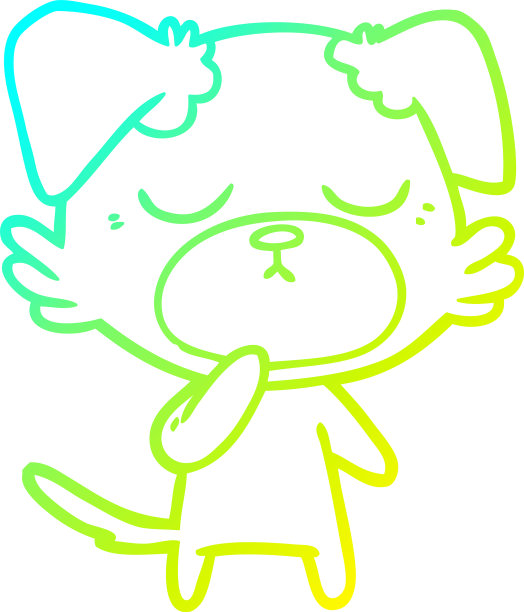 冷梯度线画可爱的卡通狗图片下载
