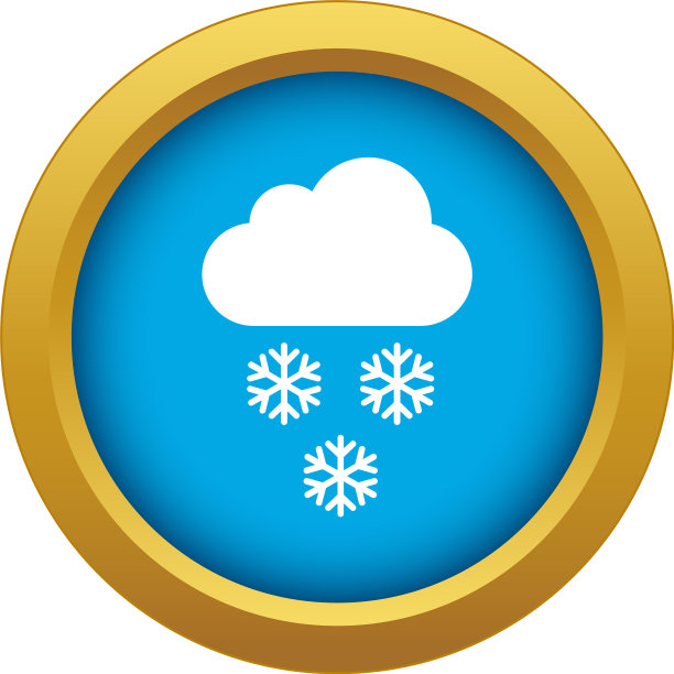 云和雪花的图标蓝色孤立图片下载