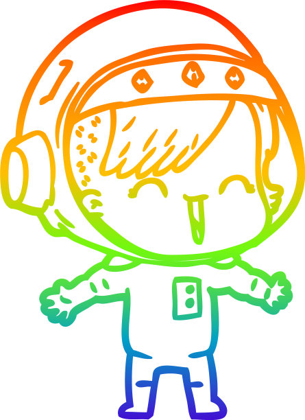 彩虹渐变线画卡通笑图片下载