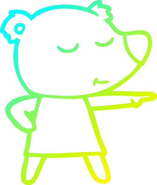 冷梯度线画卡通北极熊图片下载