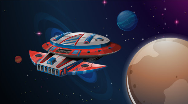 宇宙飞船行星场景图片下载